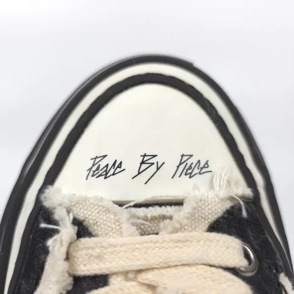 VESSEL Yohji Yamamoto Patchwork Platform Low Sneakers Black Skate 90s Y2k Grunge - Picture 4 of 10